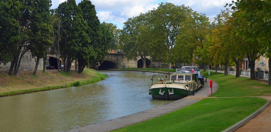 Hotel barge on a canal