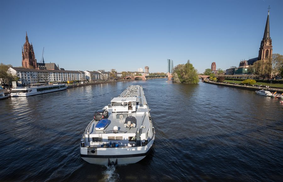 River ship on the Main at Frankfurt
